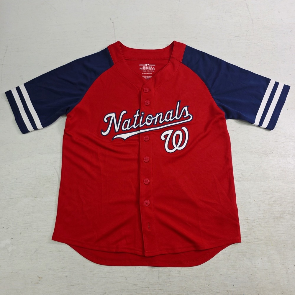 Washington Nationals MLB Jersey Baseball Genuine Merch Youth Boys Sz L 10/12 EUC
